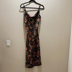 Romantic Black Floral Slip Dress